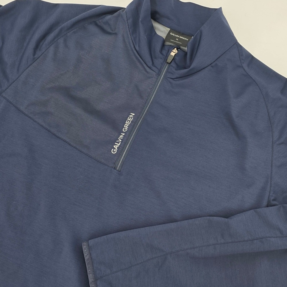 GALVIN GREEN 1/4 ZIP GOLF JACKET MENS XL BLUE QUIDNESSET COUNTRY CLUB WIND RAIN